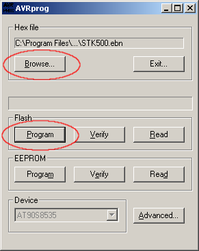 Load the firmware file using the 'Browse' button and flash it.
